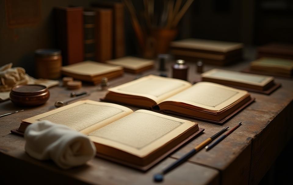 Edebiyat Restoration Atelier’de kitap restorasyon çalışması